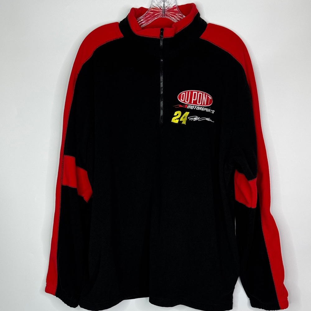 Vintage NASCAR Jeff Gordon #24 Dupont Fleece 1/4 Zip Sweatshirt Size Large